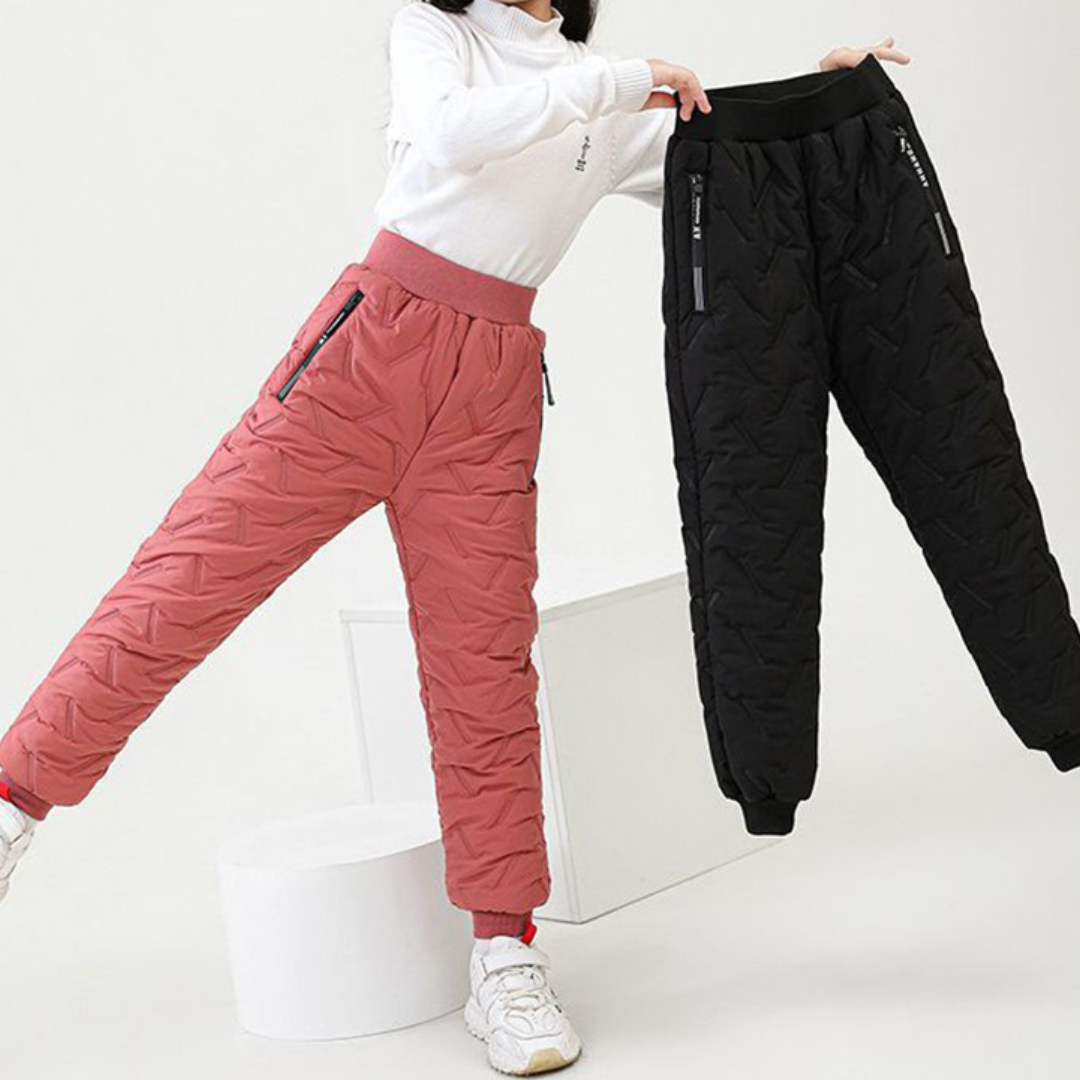 Children's Outdoor Winter Pants Padded Fleece Warm Water-Repellent – Ideal for Playing & Winter Activities