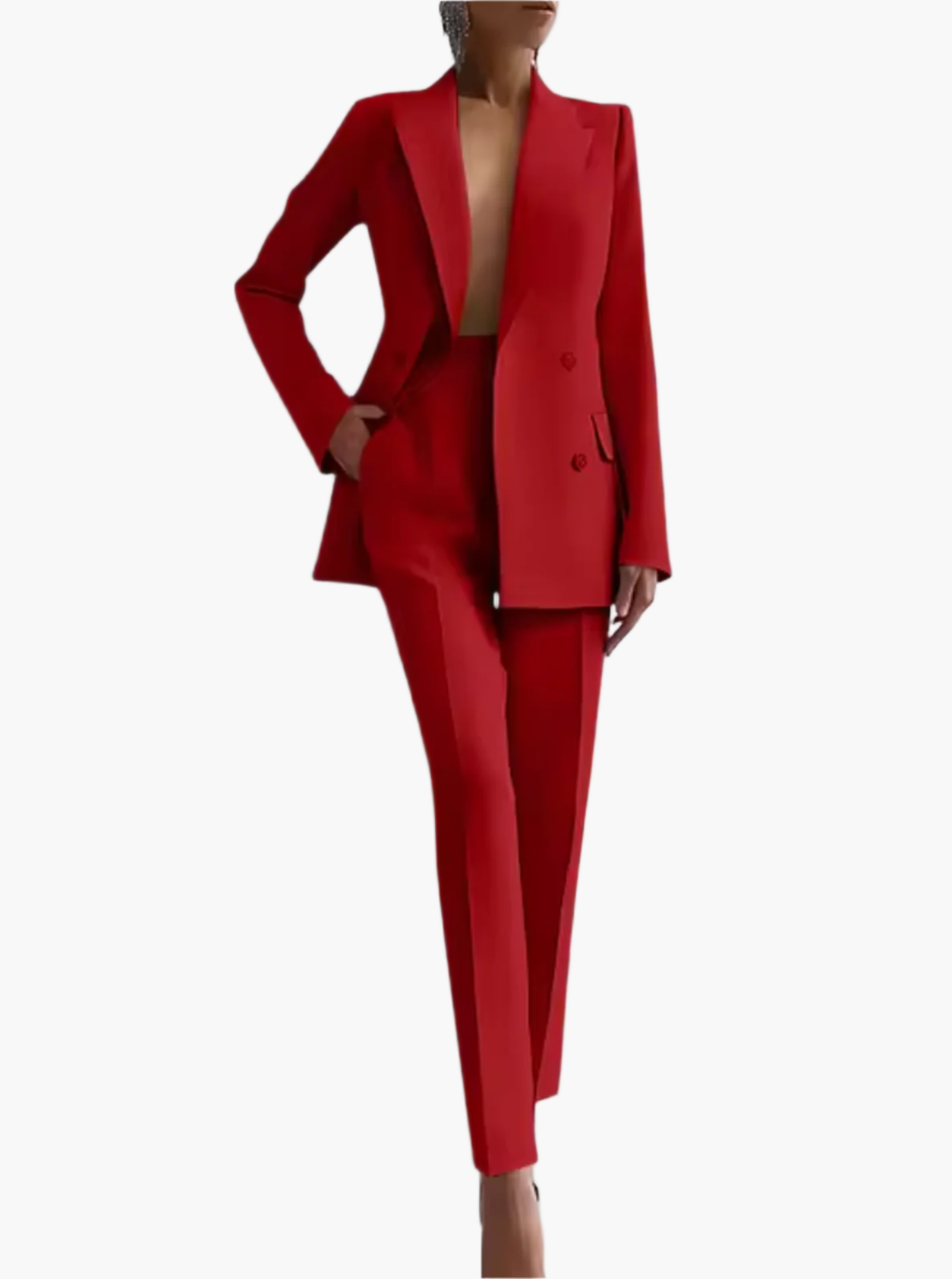 Women's Blazer Pantsuit – Elegant Business Suit for Office and Festive Occasions