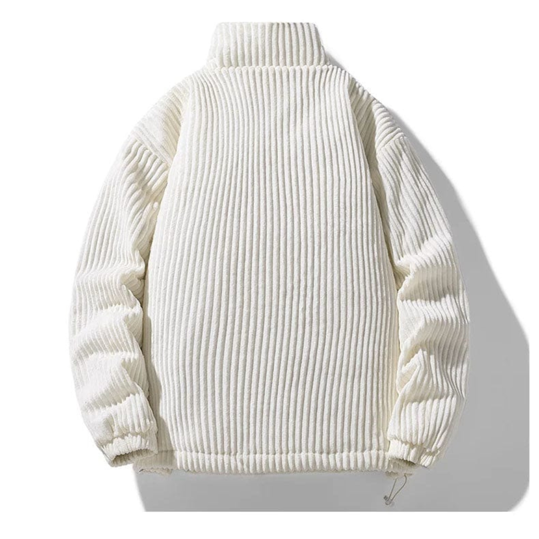 Men's Corduroy Winter Jacket, Casual Ribbed, Comfortable and Warm