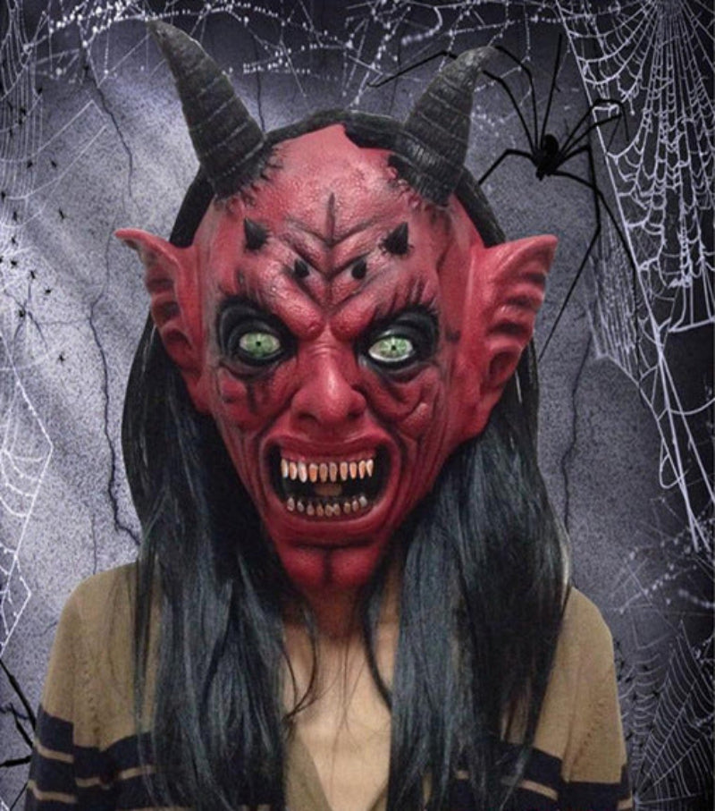 Halloween Devil Mask Latex Adults – Funny & Scary Costume for Party and Decoration
