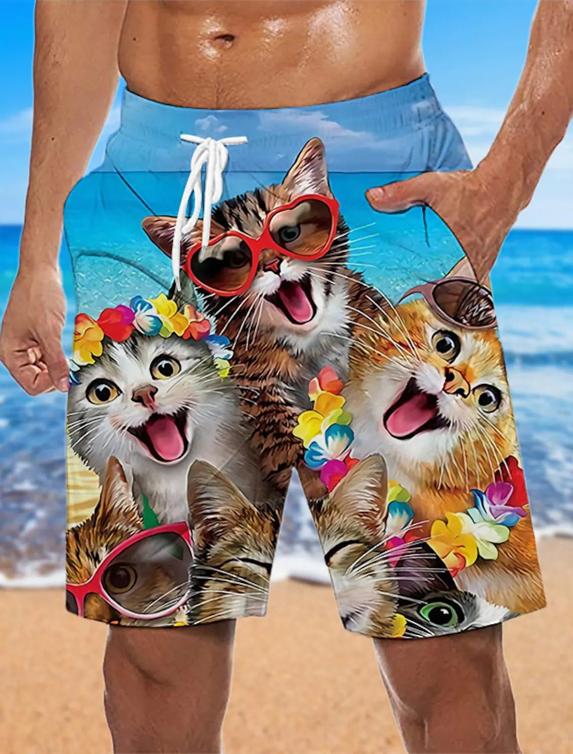Stan – Loose Beach Pants with 3D Print
