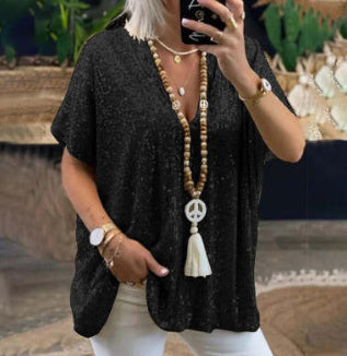 Audrey – Loose Pullover Sequin T-shirt