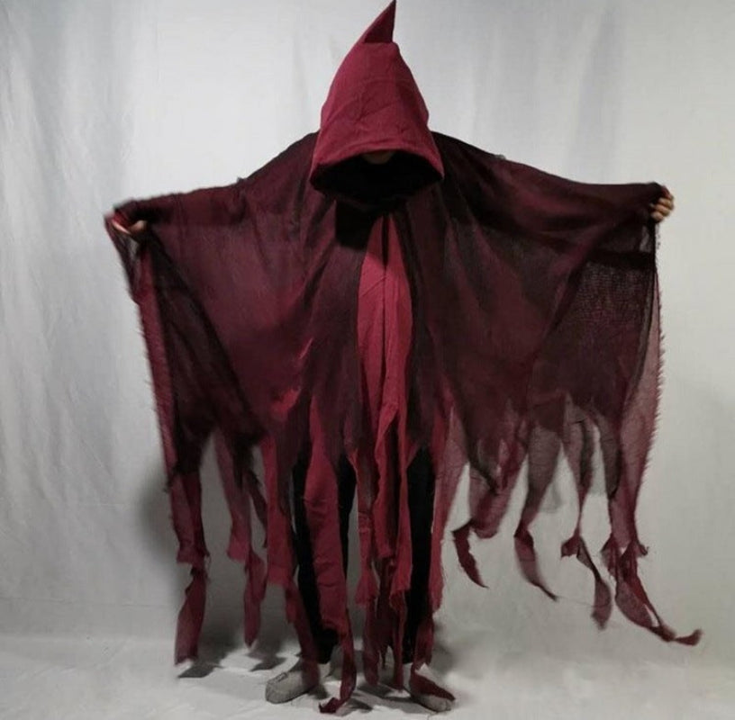 Halloween Ghost Costume for Adults – Creepy Cloak with Hood – Perfect for Halloween Party & Decoration