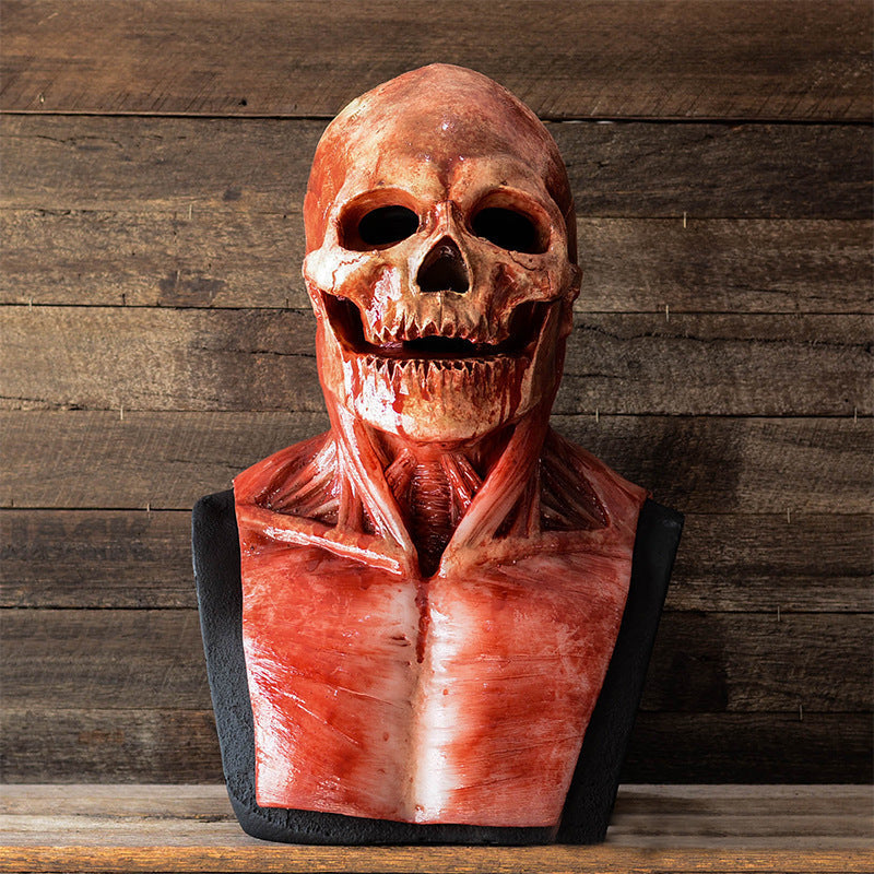 Halloween Skeleton Muscle Mask Latex – Creepy Costume & Decoration for Adults