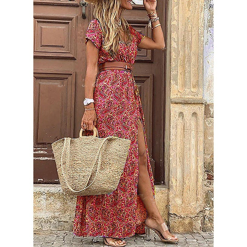 Susan – Stylish V-neck Floral Dress