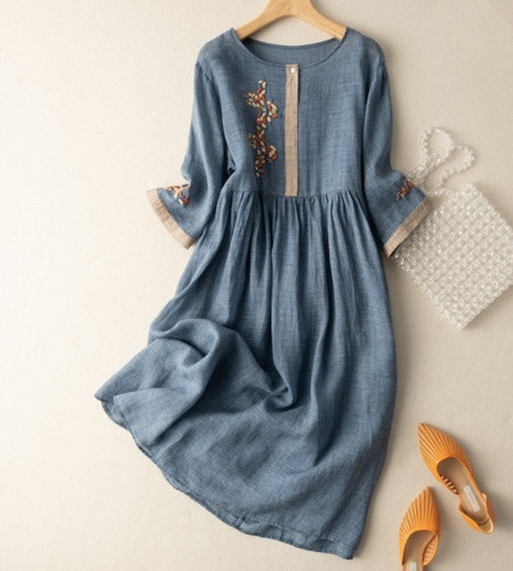 Women's Tunic Dress with Embroidery – Casual Elegance for Every Day