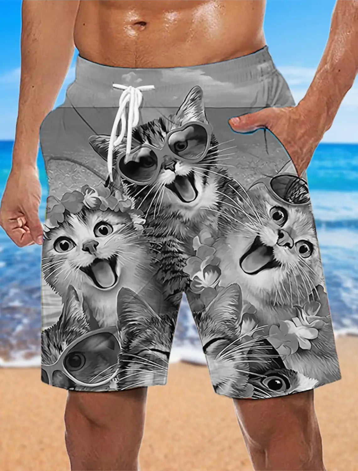 Stan – Loose Beach Pants with 3D Print
