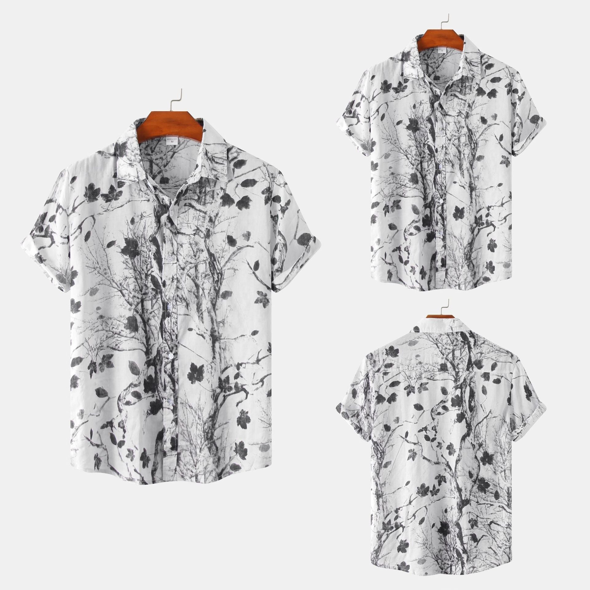 Men's Short Sleeve Shirt with Floral Print – Casual Style for Summer and Vacation