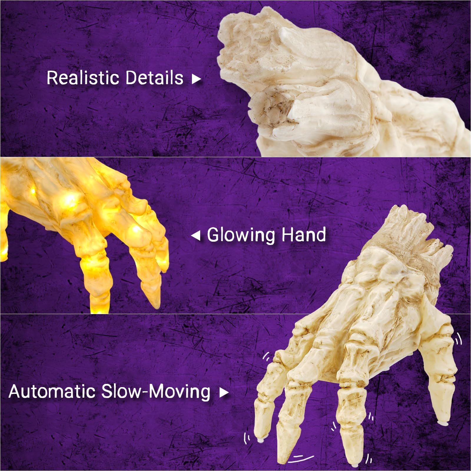 Halloween Decoration Electric Ghost Hand With Light and Sound For Creepy Atmosphere
