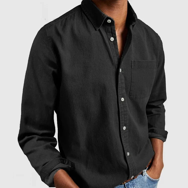 Men's casual shirt with chest pocket – long sleeve for work and weekend