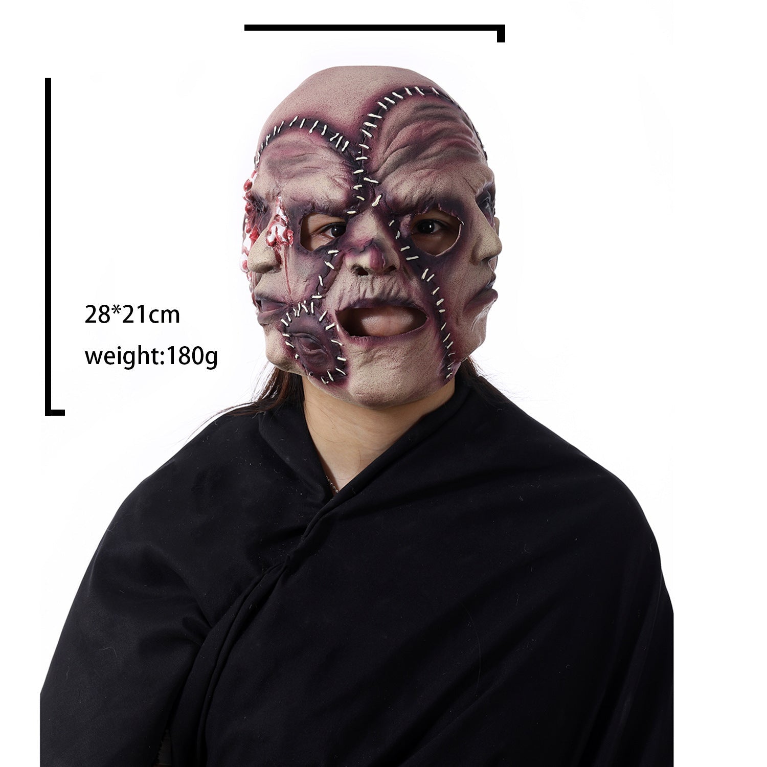 Halloween Three-Sided Face Mask for Adults – Spooky Costume Accessory