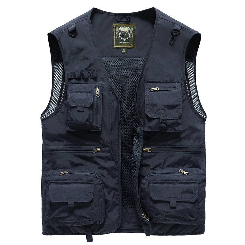 Men's Outdoor Vest with Multiple Pockets for Adventure and Travel
