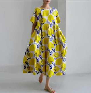 Jessica – 3D Printed Cotton-like Casual Fashion Dress