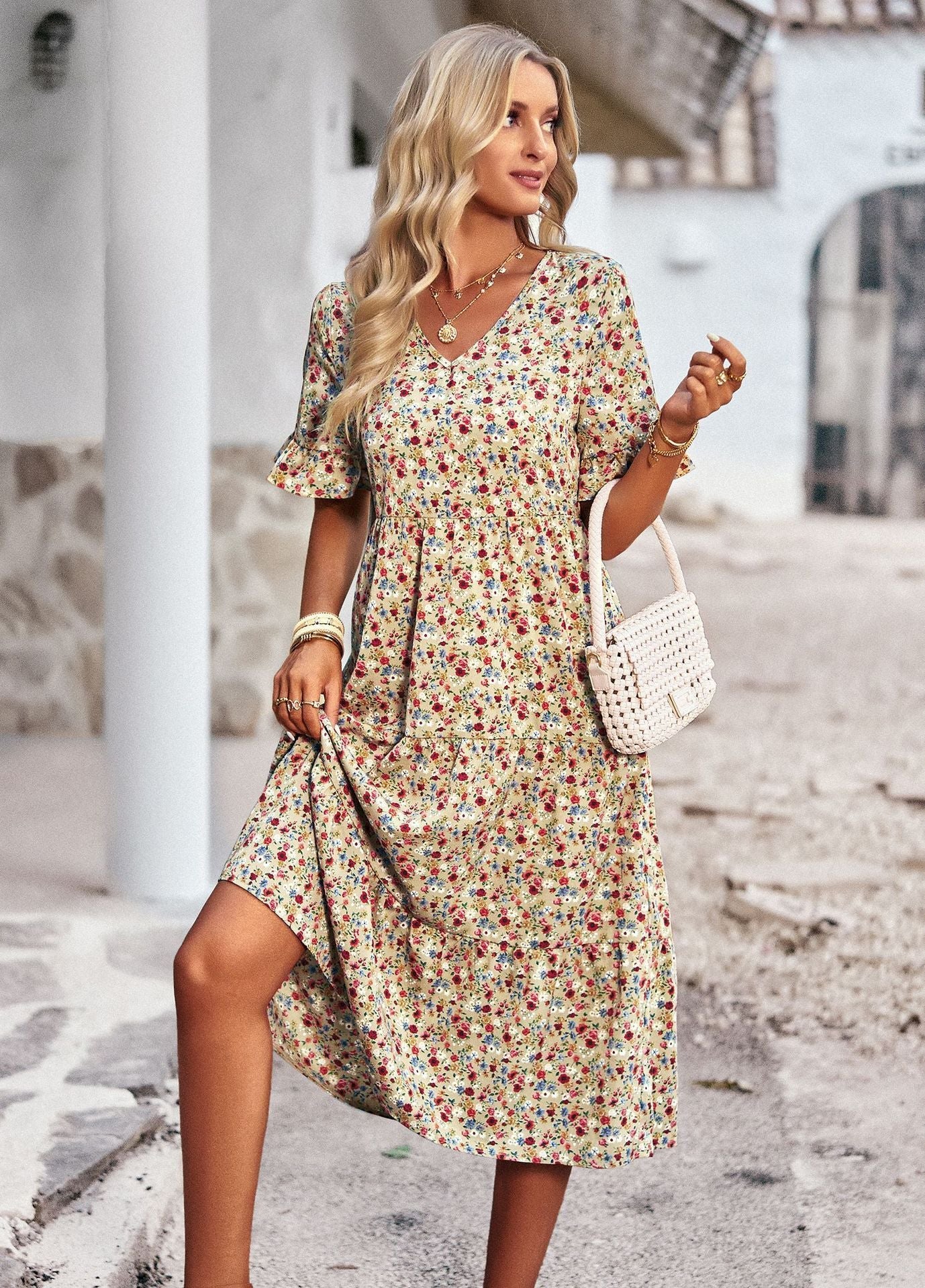 Stephanie – Elegant V-neck Dress for Women