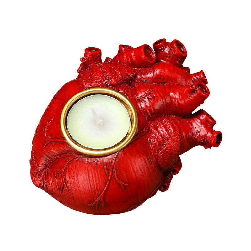 Halloween Gothic Tealight Holder Set – Heart, Brain & Spine Decoration