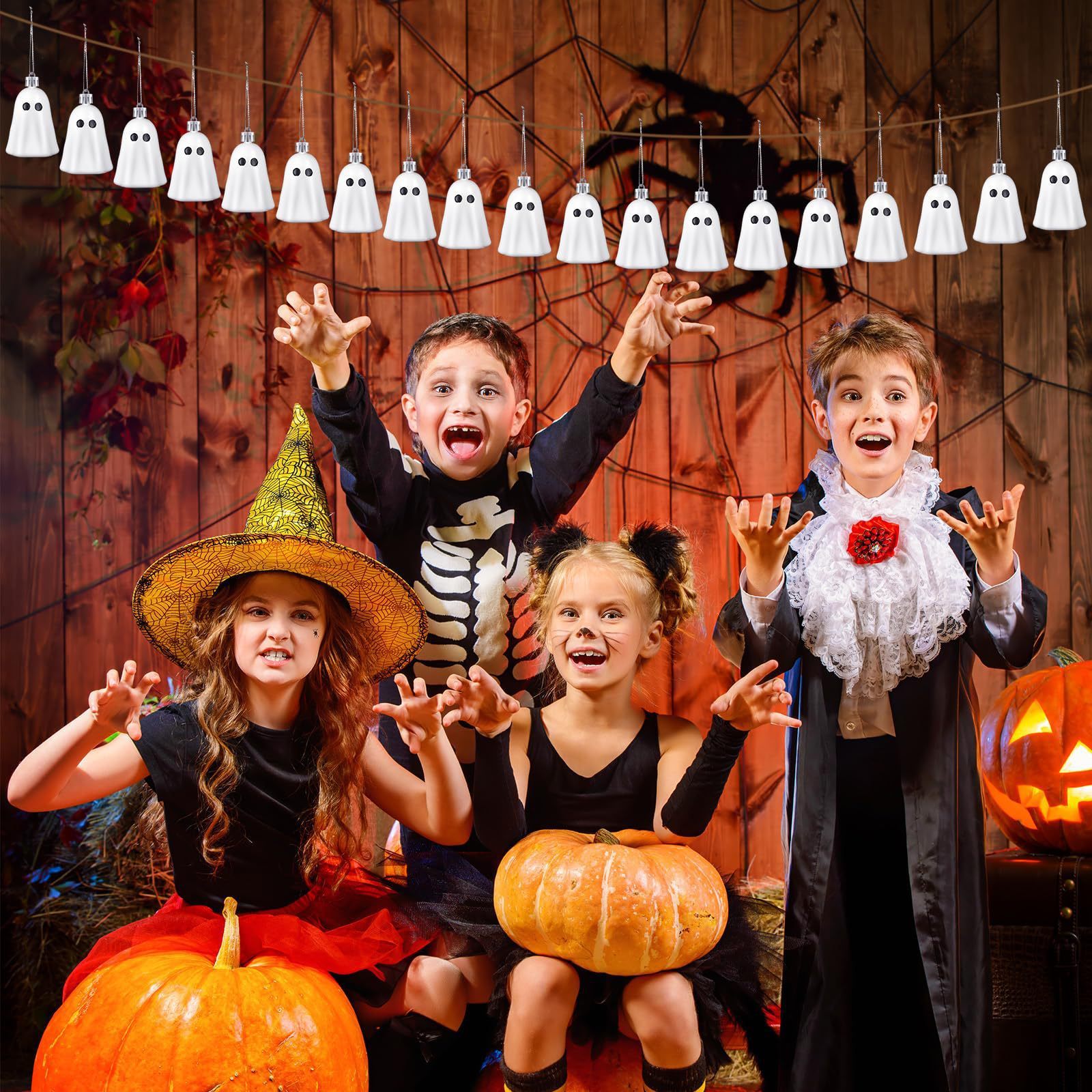 Halloween Decoration Set - Ghost Hangings for Party, House or Table - Stylish Creepy Atmosphere