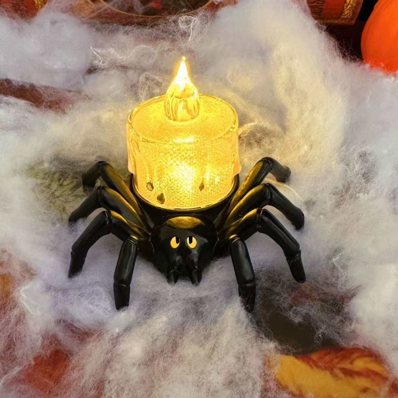 Halloween Spider Candle Lamp – Decoration for Party, Trick-or-Treat & Creepy Atmosphere