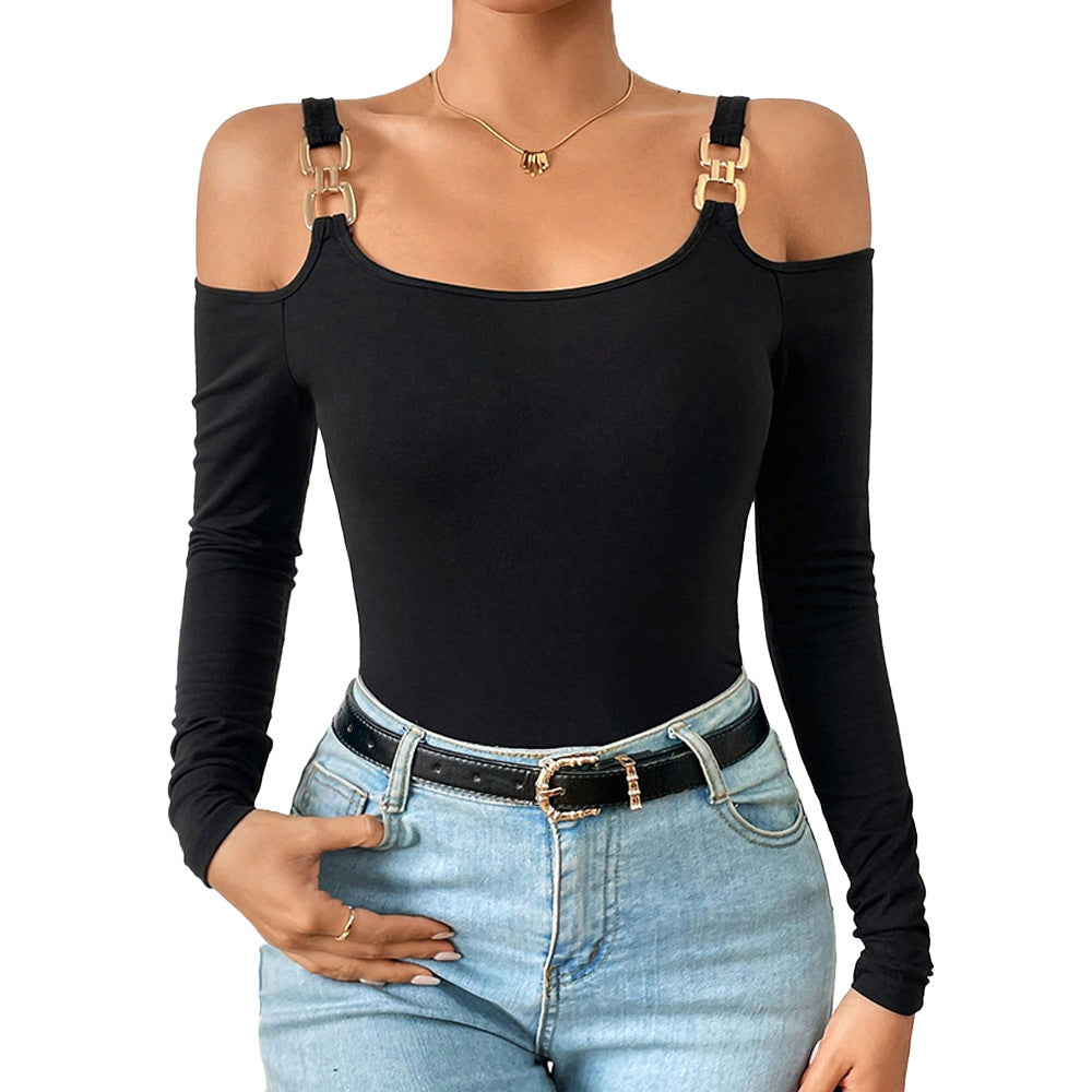 Jean – Stylish Off-Shoulder Top with Metal Hook