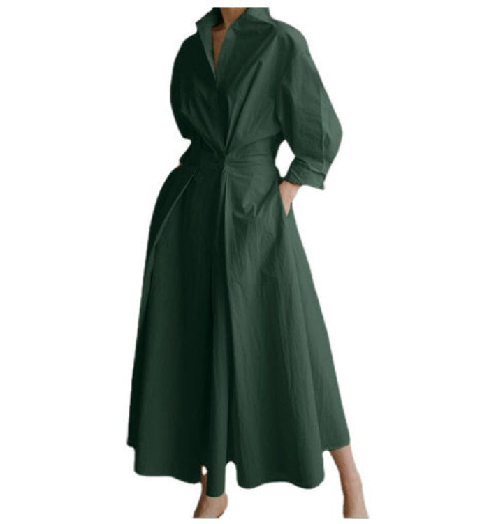 Women's Long Dress with Stylish Print and Elegant Fit