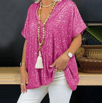 Audrey – Loose Pullover Sequin T-shirt