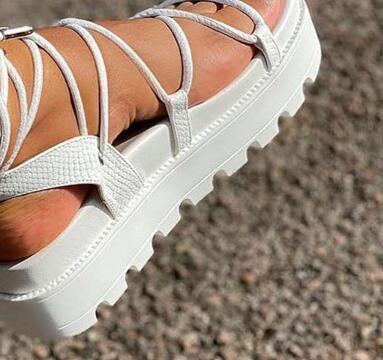 Christine – Women's Platform Sandals with Cross Straps