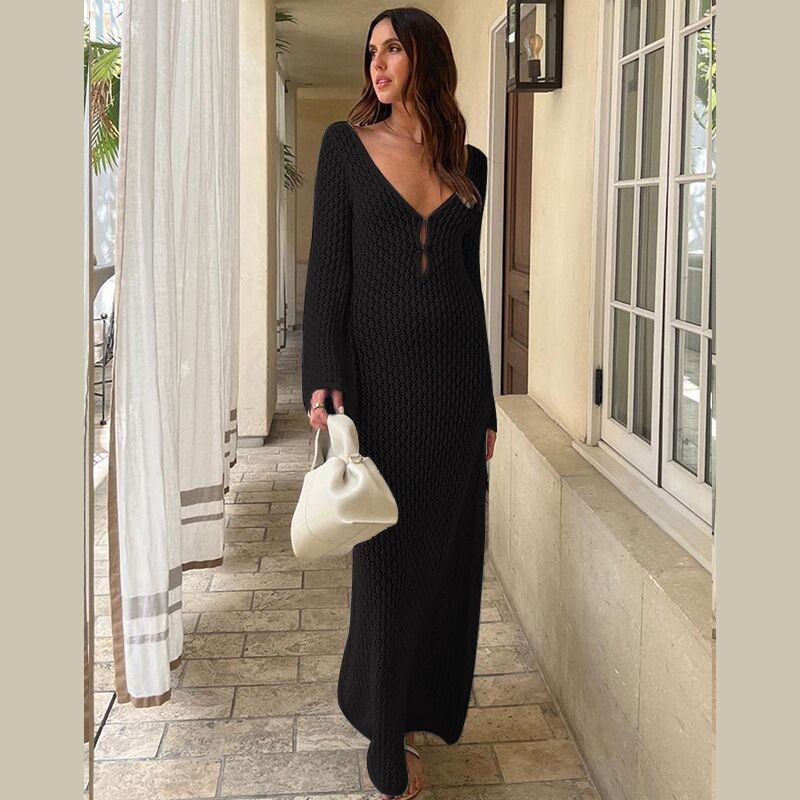 Natalie – Knitted Beach Dress with Sun Protection