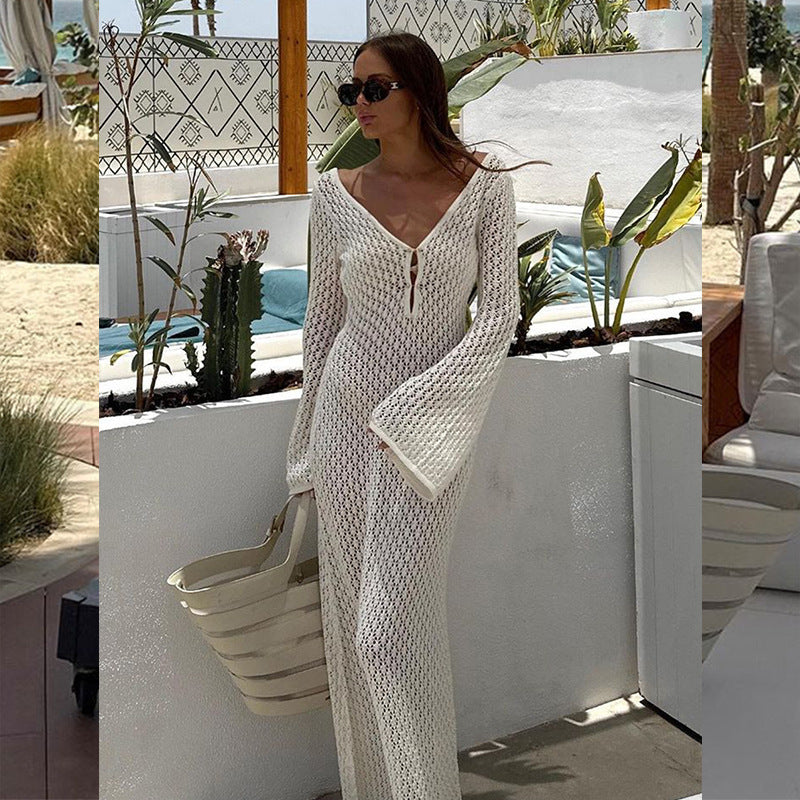 Natalie – Knitted Beach Dress with Sun Protection