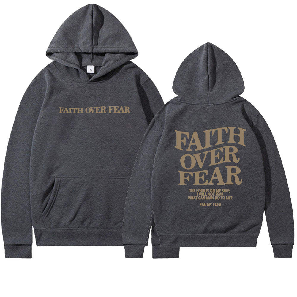 Faith Over Fear unisex hoodie – comfortable casual hoodie with print for men and women