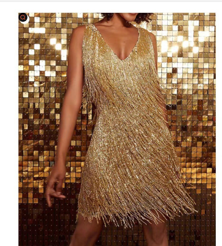 Diana – Elegant Camisole Dress with Tassels