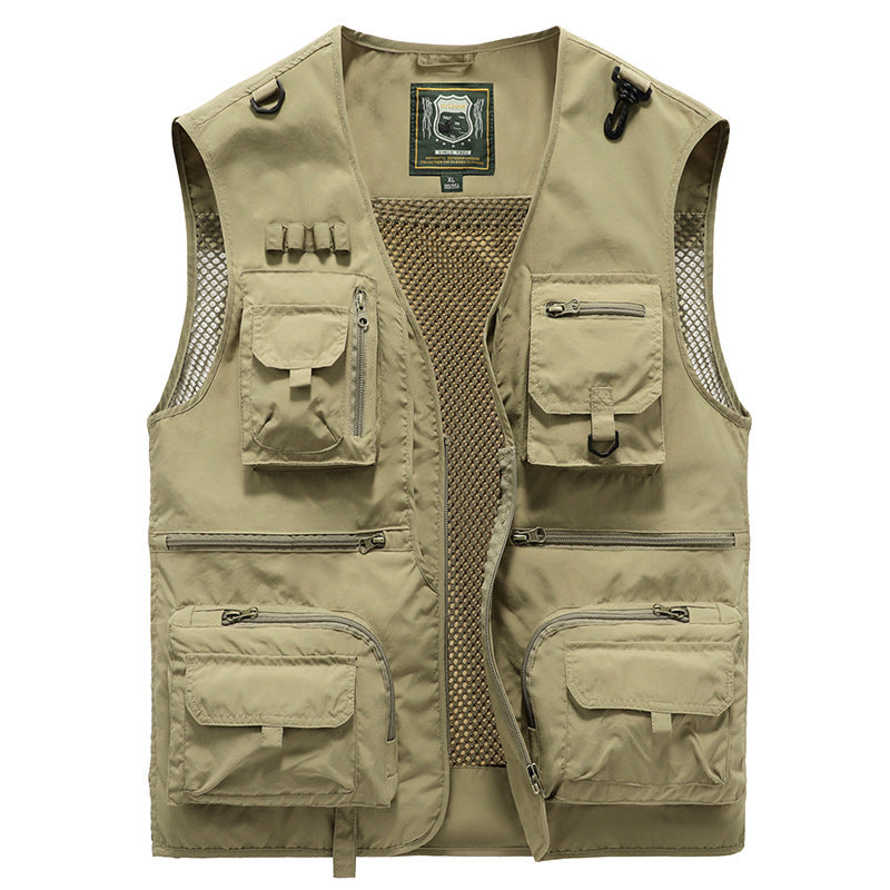 Men's Outdoor Vest with Multiple Pockets for Adventure and Travel