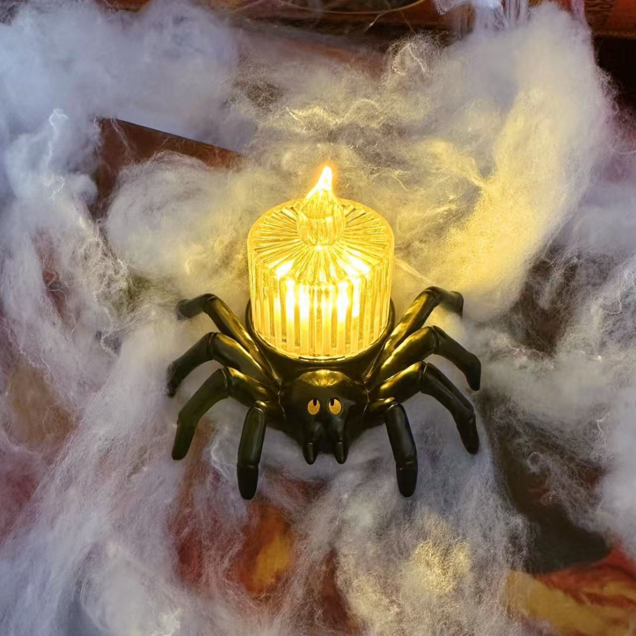 Halloween Spider Candle Lamp – Decoration for Party, Trick-or-Treat & Creepy Atmosphere