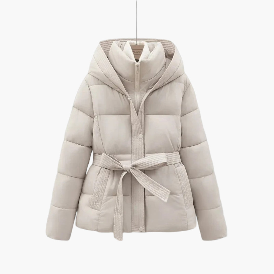 Women's Quilted Winter Parka with Belt for Stylish Warmth and Comfort