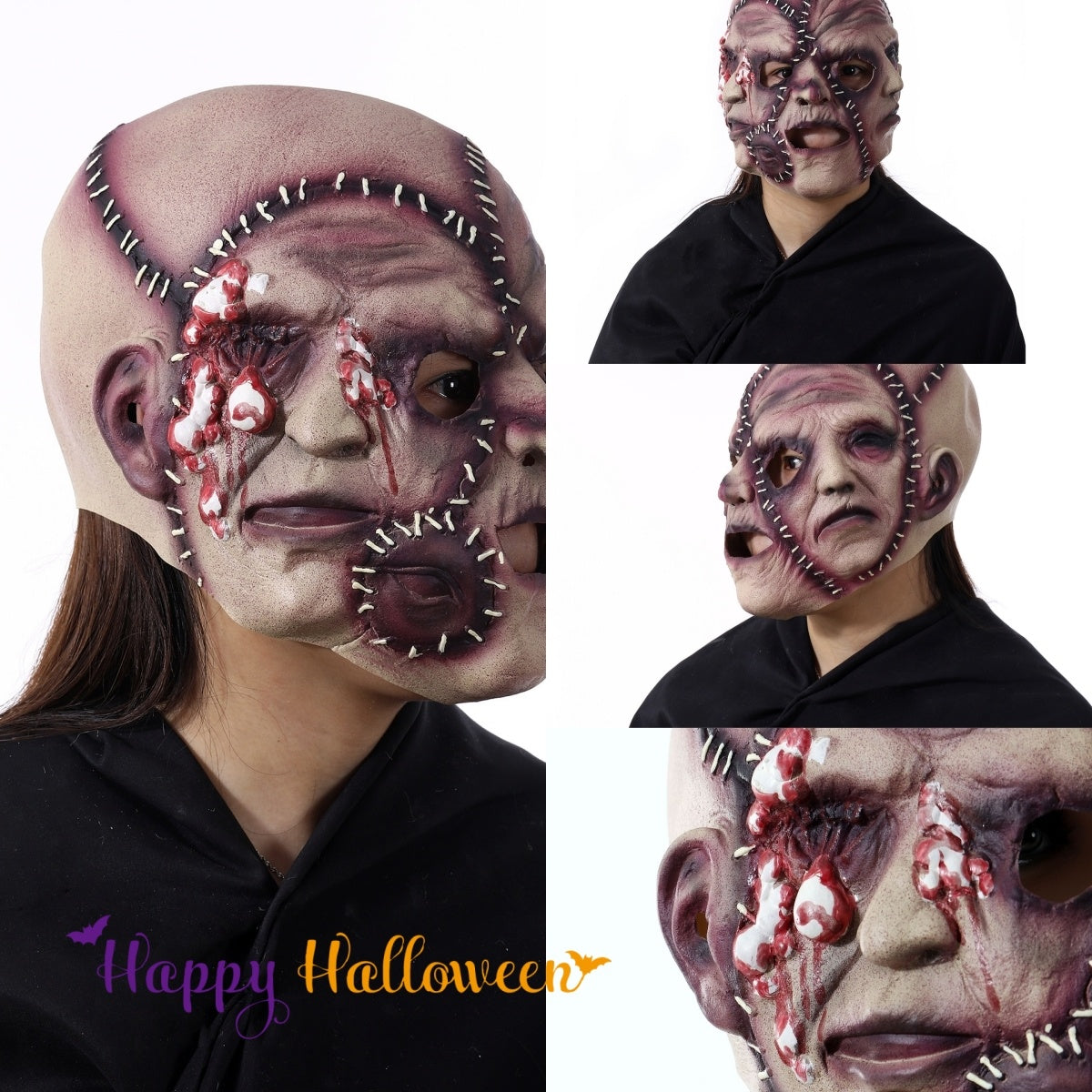 Halloween Three-Sided Face Mask for Adults – Spooky Costume Accessory