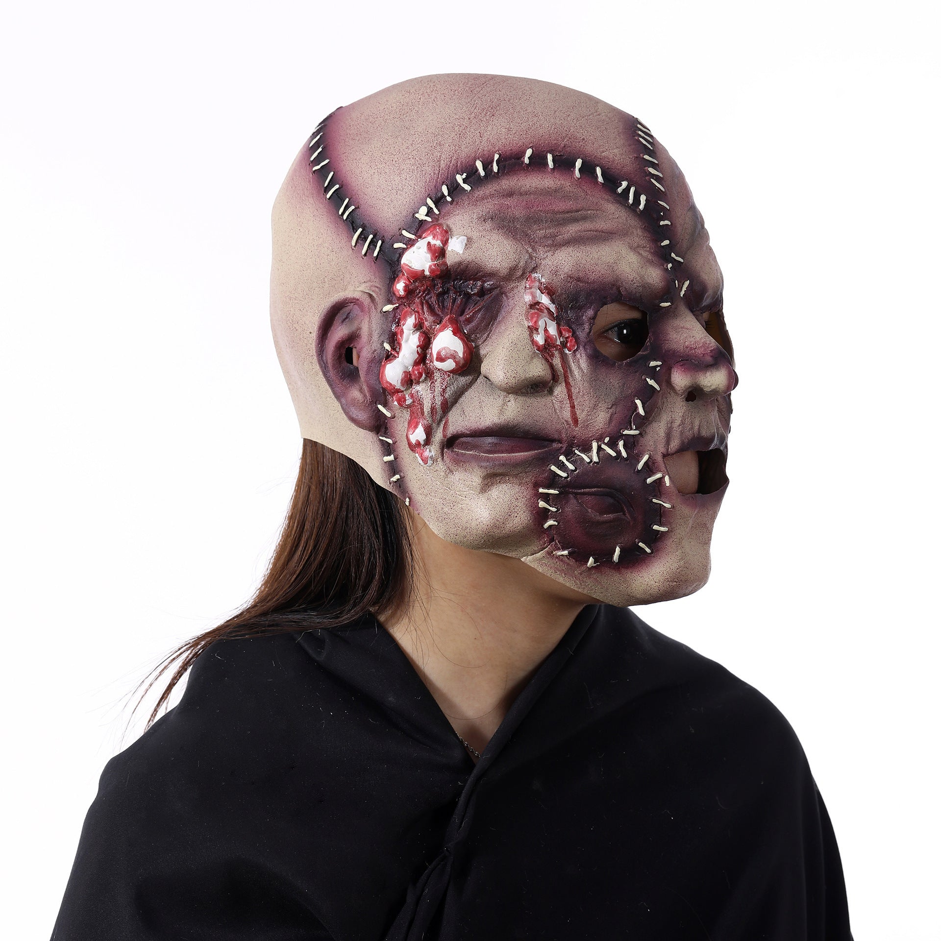 Halloween Three-Sided Face Mask for Adults – Spooky Costume Accessory