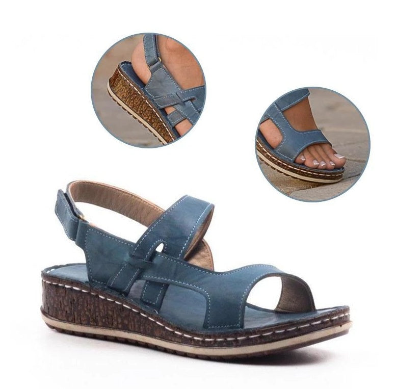 Joan – Women's Comfort Sandals with Adjustable Strap – Summer Wedge Heel with Cushioning