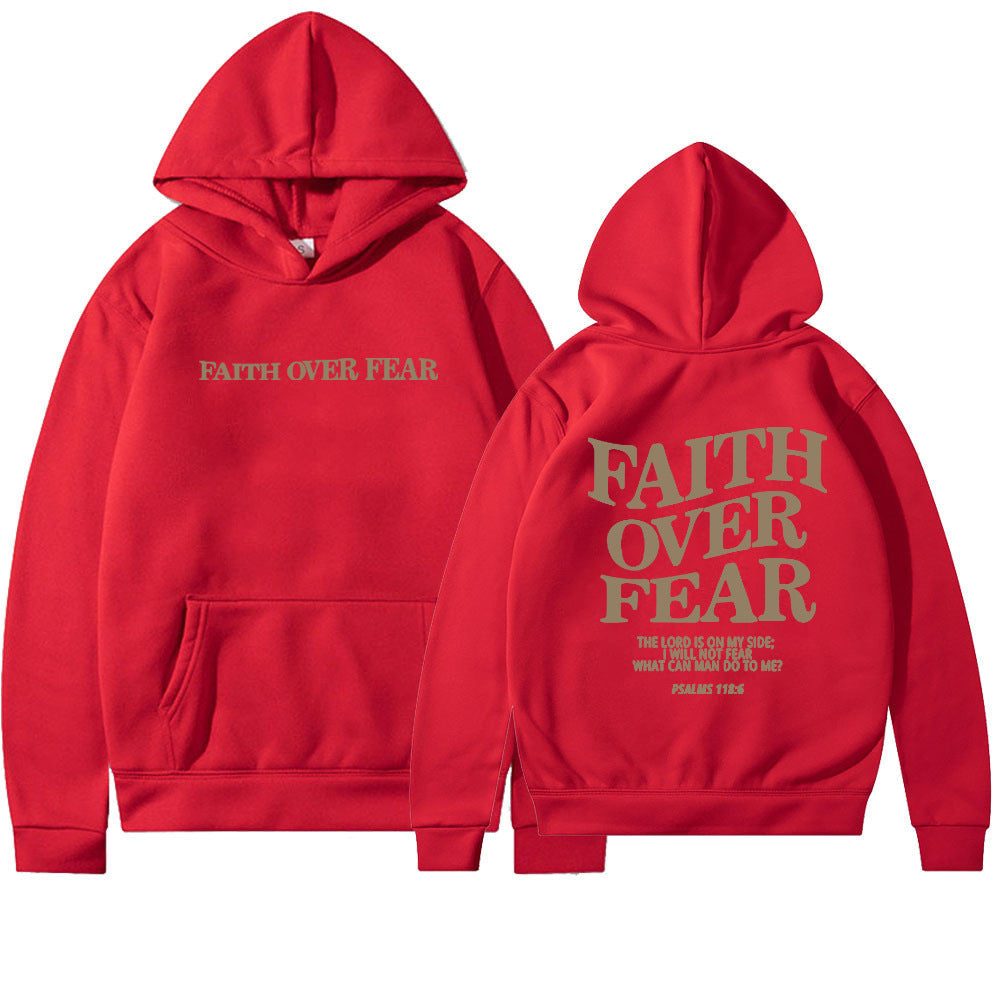 Faith Over Fear unisex hoodie – comfortable casual hoodie with print for men and women