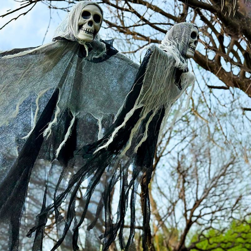 Halloween Hanging Ghost Decoration with LED Lighting - Spooky Garden and Party Decoration