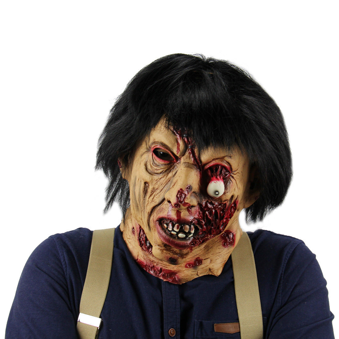 Halloween Mask for Adults – Creepy Demon with Vampire Teeth – Perfect for Halloween Party, Costume Party and Trick-or-Treat
