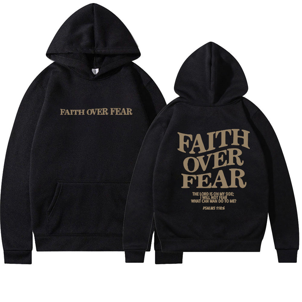 Faith Over Fear unisex hoodie – comfortable casual hoodie with print for men and women