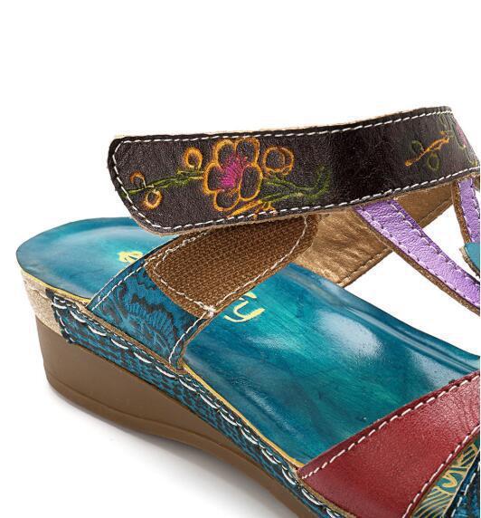 Hayley – Hakken Slippers with Ethnic Flowers for Women
