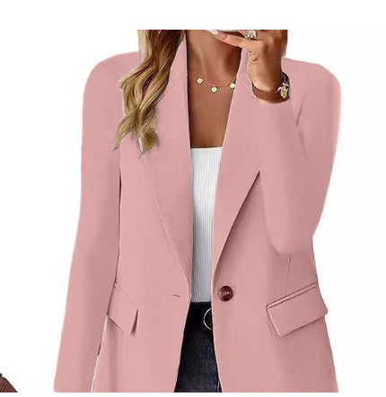 Women's Blazer with One Button Closure – Elegant Business Look for Work or Casual Chic
