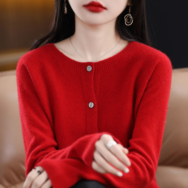 Women's V-neck Knitted Vest – Elegant Casual Knitted Cardigan for Daily Use