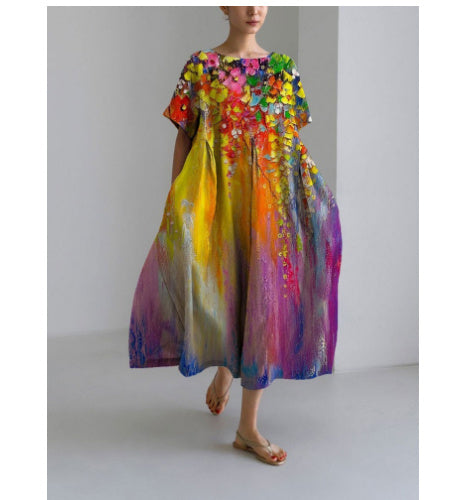 Jessica – 3D Printed Cotton-like Casual Fashion Dress