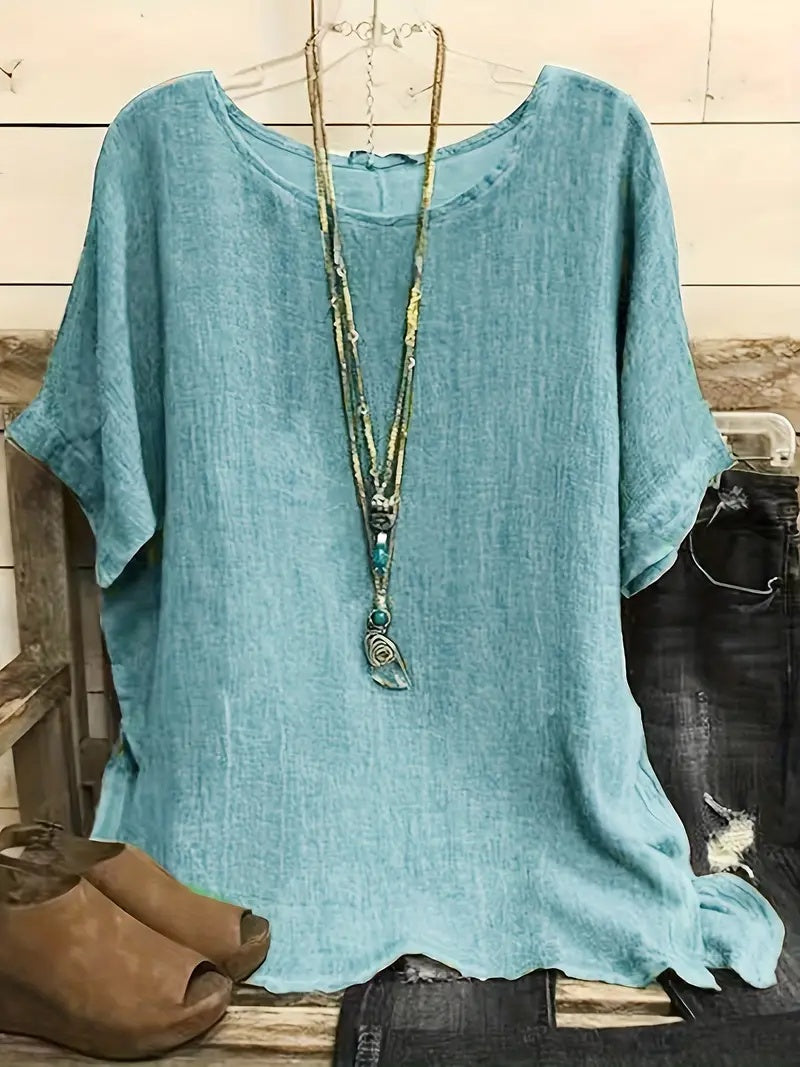 Women's Loose-Fitting Tunic Top – Casual Elegance with Boho Look