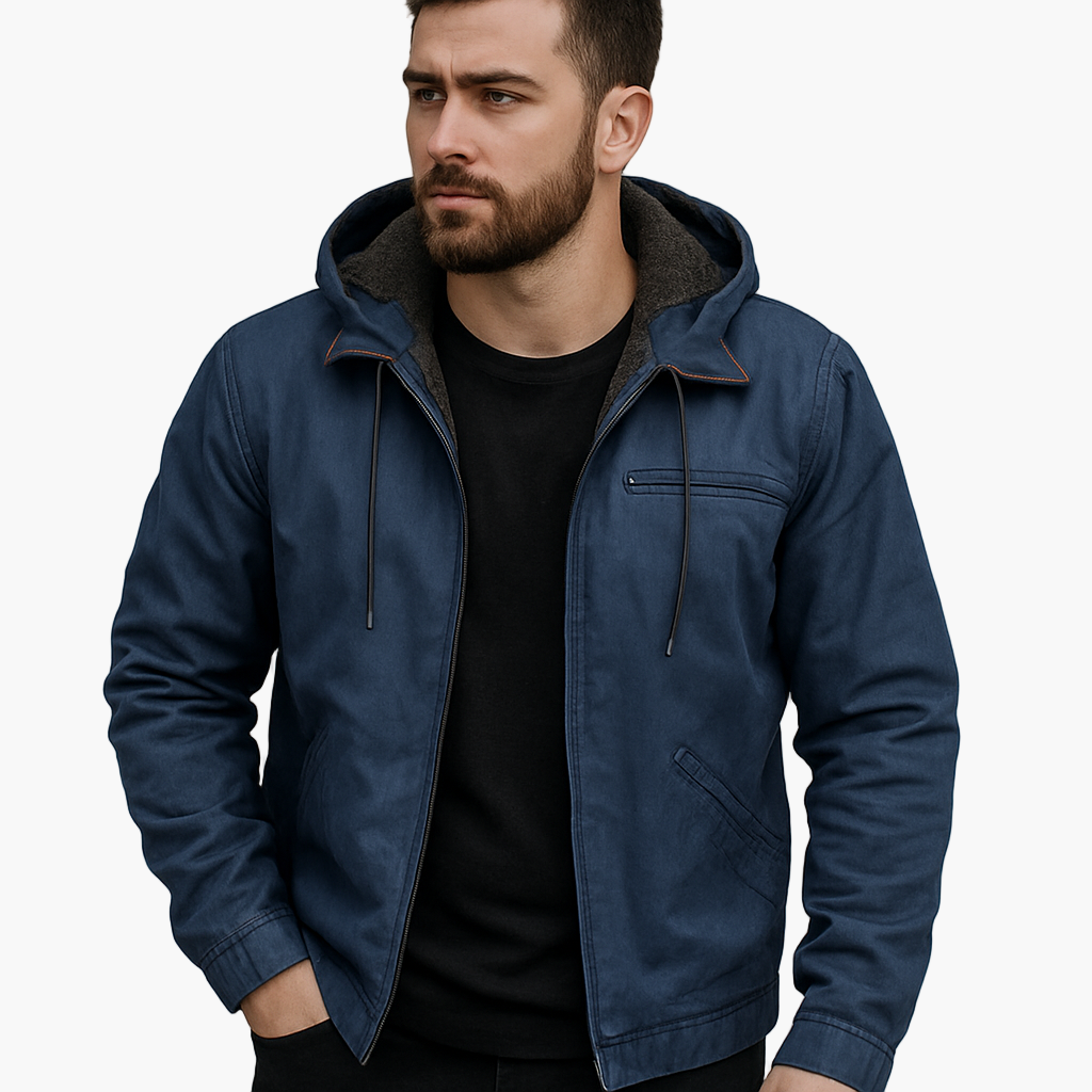 Men's Mid-Length Jacket – Stylish Casual Jacket for Autumn and Spring – Fashionable Outdoor Hooded Jacket