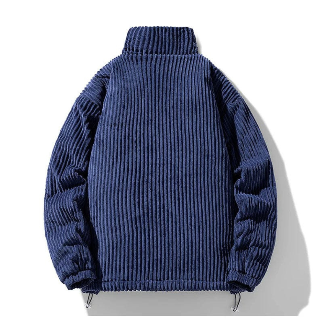 Men's Corduroy Winter Jacket, Casual Ribbed, Comfortable and Warm