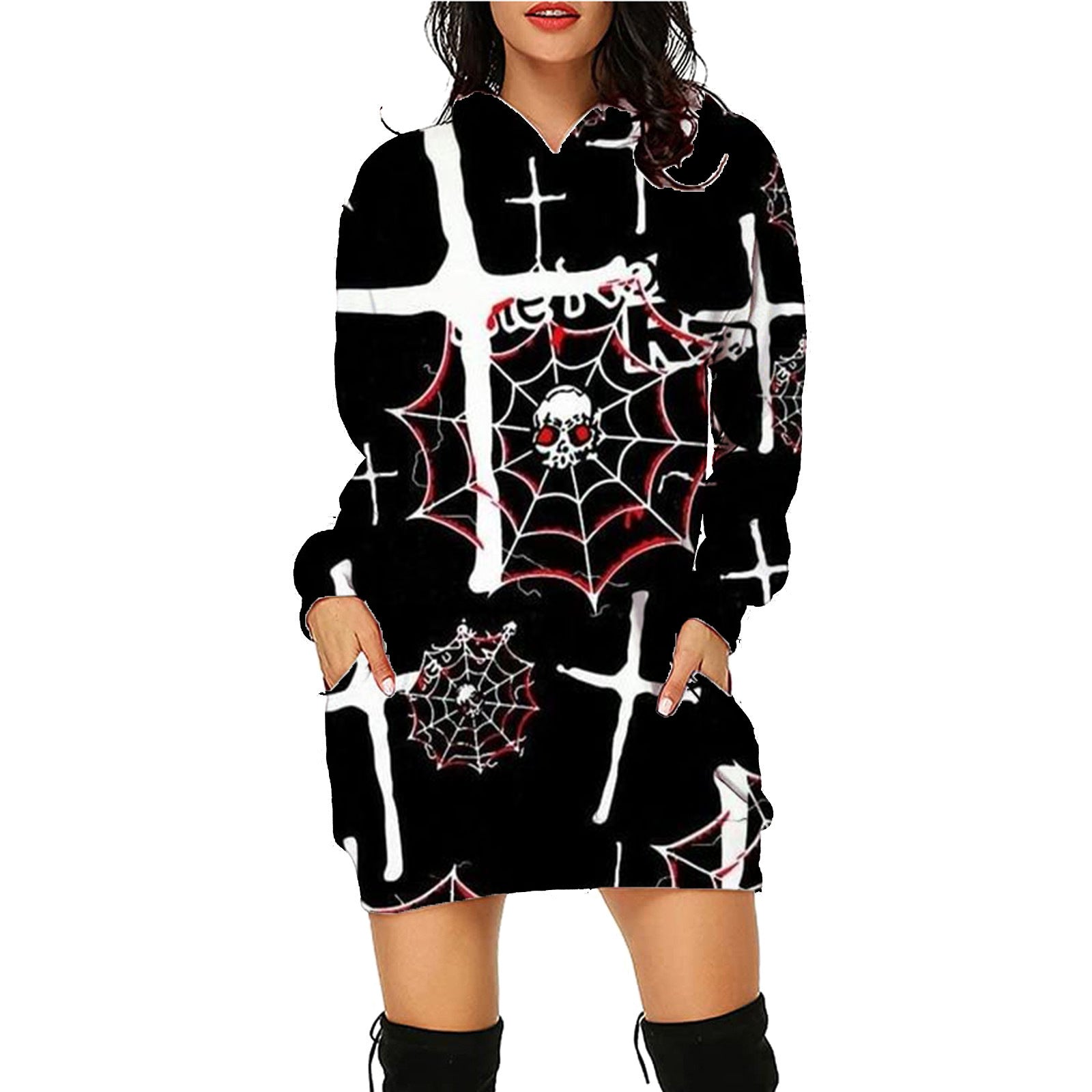 Women's Halloween Hoodie Dress – Comfortable and Stylish Party Dress for Halloween