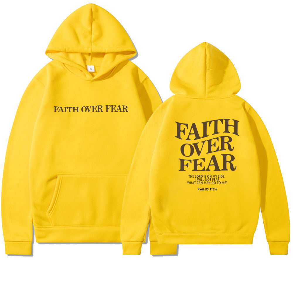 Faith Over Fear unisex hoodie – comfortable casual hoodie with print for men and women