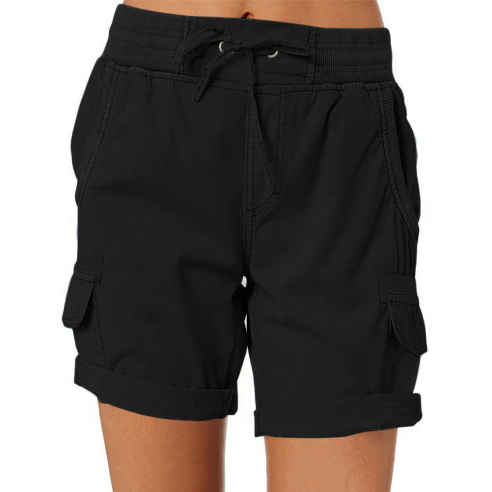 Women's Cargo Shorts with Comfortable Waistband and Pockets