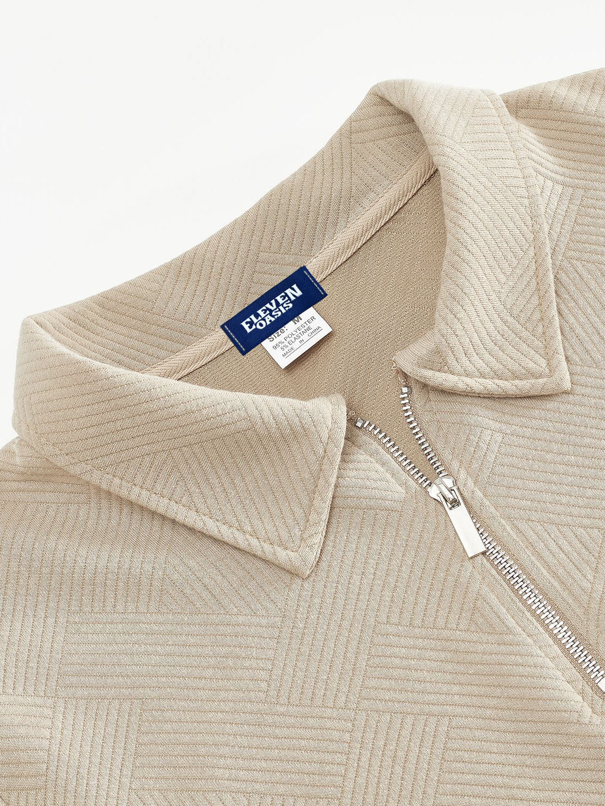 Men's Half-Zip Knitted Pullover with Modern Pattern – Smart Casual Sweater for Every Occasion